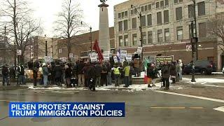 Chicago immigration activists hold protest against President-elect Donald Trump's deportation plans