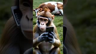 Monkey helped cow  #shorts #youtubeshorts #ai #viralshort  #animals #ytshorts