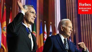 Pres. Biden Awards Sec. General Stoltenberg With The Presidential Medal Of Freedom At NATO Summit