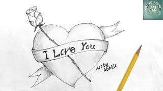 How to draw love heart  @ArtbyAbhijit
