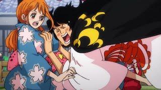 Adult Momo grabbing Nami's boobs || Onepiece Anime