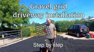 Gravel grid driveway installation