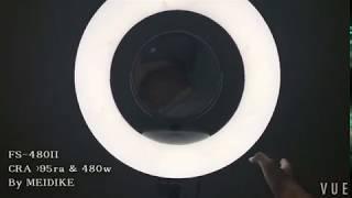 Yidoblo white FS-480II real product video show, bi-color ring light mirror