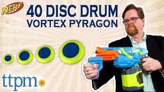 Nerf Vortex Pyragon Blaster with 40 Disc Drum - Review & Firing Test | Hasbro Toys & Games