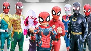 What If ALL COLOR SPIDER-MAN In 1 House? Rescue KID SPIDER MAN With SUPERHERO Power (Funny Action)