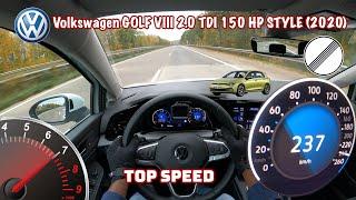 2020 Volkswagen Golf VIII 2.0 TDI 150 ch - POV Top Speed Drive Autobahn