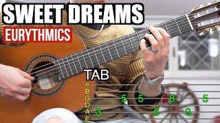 Eurythmics - Sweet Dreams (Are Made Of This) Guitar Lesson Cover [TAB]