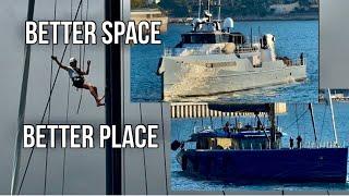 BETTER PLACE & BETTER SPACE SUPERYACHT Leaving the port of MONACO @archiesvlogmc
