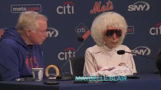 MAYBELLE BLAIR of ALL AMERICAN GIRLS PRO BASEBALL LEAGUE is HONORED by NY YORK METS