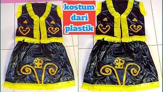 cara mudah membuat kostum baju dari plastik kresek - baju adat dayak part 2