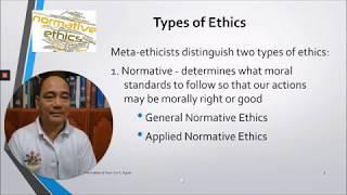 Lectures in Ethics -  4  Types of Ethics - Jove S  Aguas