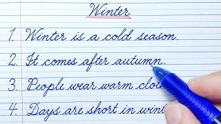 10 Lines Essay on Winter | Cursive Writing | English Writing | Cursive Handwriting Practice | How to