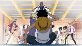 Straw hats meet luffy's grandpa garp | one piece