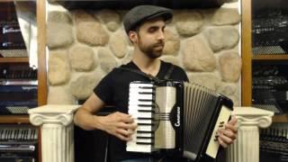 How to Play 12 Bass Piano Accordion - Lesson 1 - One Chord Song in C Major - Row Row Row Your Boat