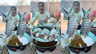 Amazing cooking skills: Yummy fry fish with ginger - Cooking by Sreypov