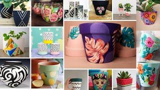 How to #DIY Flower Pot Plant Painting. Pot Painting Idea. Pot Painting Design. Painting Pot Gallery