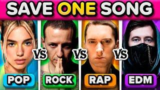 POP vs ROCK vs RAP vs EDM: Save One Song | Music Quiz