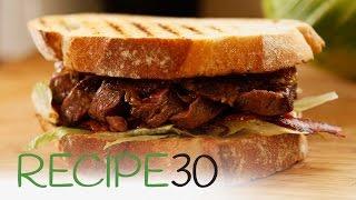 The Ultimate Steak Sandwich with caramelised onions