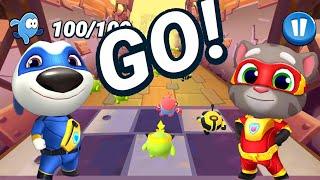 Talking Tom Hero Dash vs Om Nom Run - Multiplayer Race - Tom vs Hank vs Super Nom