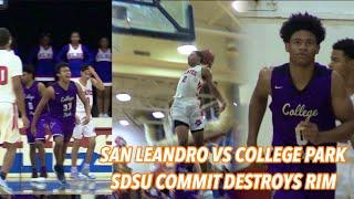 San Leandro vs College Park | SDSU Commit Keshad Johnson Put on a Show & Hits Head on Backboard 