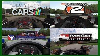 Project Cars vs rFactor 2 vs iRacing vs Real Life - Dallara DW12 Indycar @ Road America