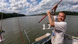 Testing out madkatz fishing rod while fishing the Tennessee River for catfish! #madkatz #catfishing