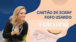 Cartão de scrap com 2 folhas decoradas ! Dicas de uso dos meus queridinhos : furador e carimbos .