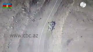 Видеокадры уничтожения танка армянских ВС на дороге Лачин-Шуша