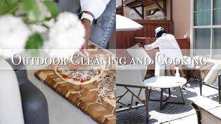 Tidying Up The Patio | Outdoor Cook With Me | Making Low Carb Pizza