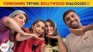 Foreigners Trying Famous Bollywood Dialogues for the first time  #bollywood