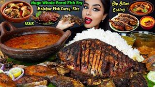 ASMR Eating Spicy Whole Fish Curry Rice,King Ghee Fry,Mathi Fish Fry Big bites ASMR Eating Mukbang