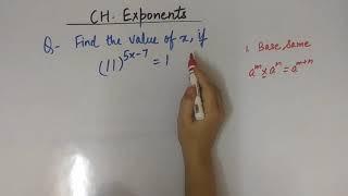 Find value of x in exponents| class-8