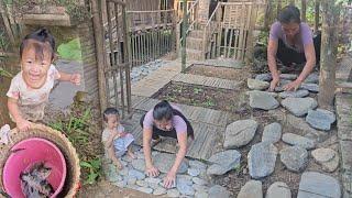 Transport rocks to stack in the garden and catch fish in the stream