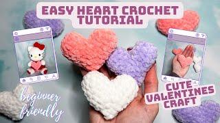 easy crochet heart tutorial / amigurumi plush / valentines craft
