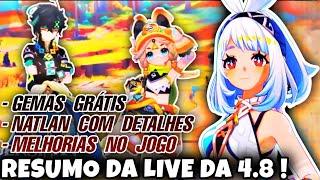 3 PERSONAGENS DE NATLAN, GEMAS GRÁTIS, NOVIDADES & REVELAÇÕES | RESUMO DA LIVE 4.8