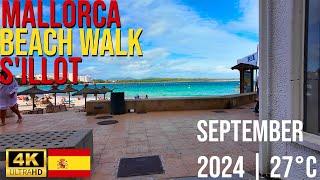 Mallorca - S'illot Beach Walk 2024| Walking The Beach of Mallorca | Mallorca Spain Walk [4K HDR]