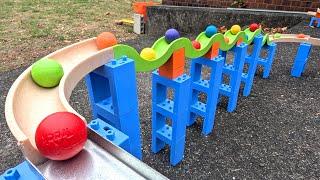 Marble run outside  TrixTrack wave slope & super big croon speed course