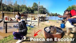 PESCA en ESCOBAR, CAMPING EL AMPARO, LUGAR NUEVO, HERMOSA PESCA DE DIA Y DE NOCHE, LEÑA luz y pieza.