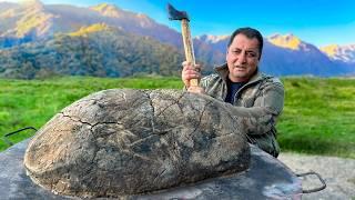 A Whole Lamb Covered With Mountain Clay And Cooked Under Hay! The Best Meat I've Tasted