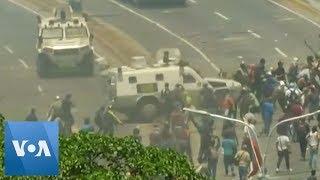 Venezuela National Guard Vehicles Ram Into Protesters in Caracas