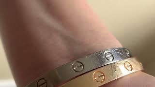 Cartier Love Bracelets. Scratches after 1 year ( WG) and 10 months (RG)