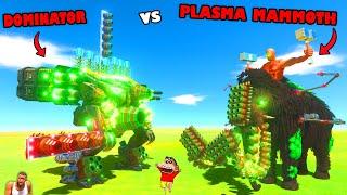 DOMINATOR vs PLASMA MAMMOTH in Animal Revolt Battle Simulator with SHINCHAN and CHOP