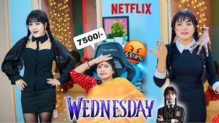 My *Desi* Mom Reacts to WEDNESDAY ADDAMS Inspired Dresses  7500 ka Chuna Nilanjana Dhar