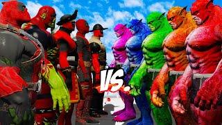 TEAM DEADPOOL VS TEAM ABOMINATION COLOR - EPIC SUPERHEROES WAR