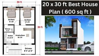 20 x 30 House Plan | 20x30 Ka Ghar Ka Naksha | 20x30 House Design | 600 sqft Ghar ka Naksha