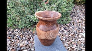 Wood turning a laburnum vessel. #laburnum #laburnumvase #woodart