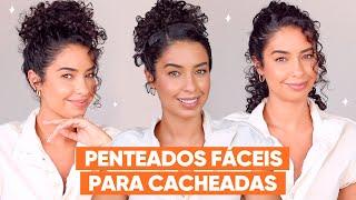 3 PENTEADOS FÁCEIS PRA CABELO CACHEADO CURTO | JULIANA LOUISE