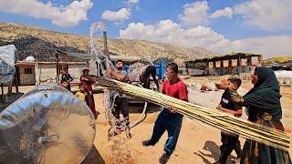 Lack of water in the village. Tahmourth managed to draw water from the spring with an electric motor