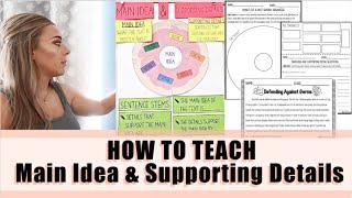 How to teach Main IDea and Supporting Details