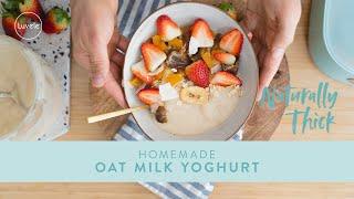 Oat milk yogurt in a yogurt maker